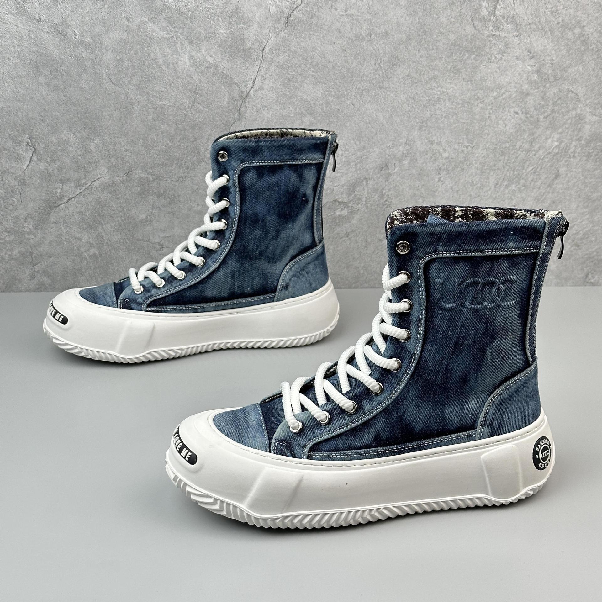 High-top Canvas Boots Fashionable All-match Fashion Boots Men - Bellarte Enchanté High-top Canvas Boots Fashionable All-match Fashion Boots Men